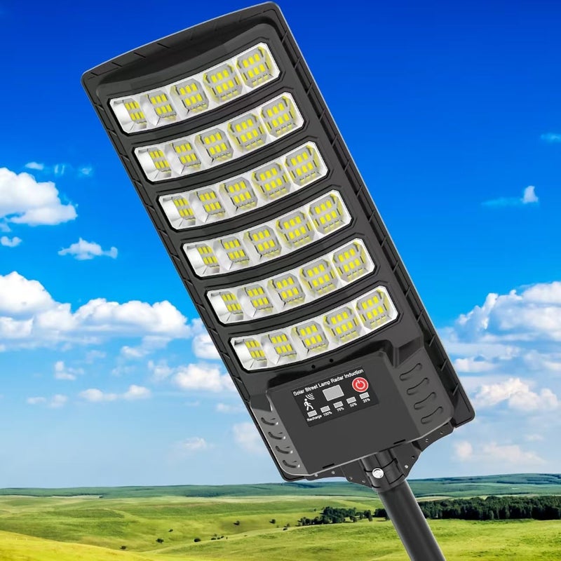 Heisolcool Solar Street Lights Outdoor Waterproof, Wide Angle Flood Light, LED Solar Parking Light with Motion Sensor and Remote Control for Outdoor, Streets, Courtyards,Parking Garages,-1Pack - Image 1